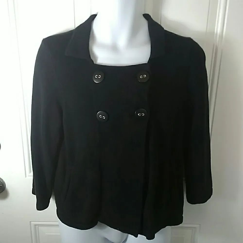Madison black sweater with large buttons